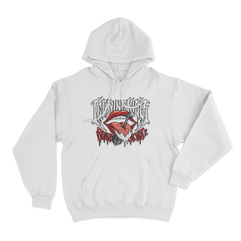 Tongue Shovel Unisex Hoodie White Tongue Shovel Unisex Hoodie White